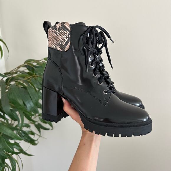 Aerosoles Elena Platform Bootie in Black Combo Leather 8.5 - Picture 2 of 8